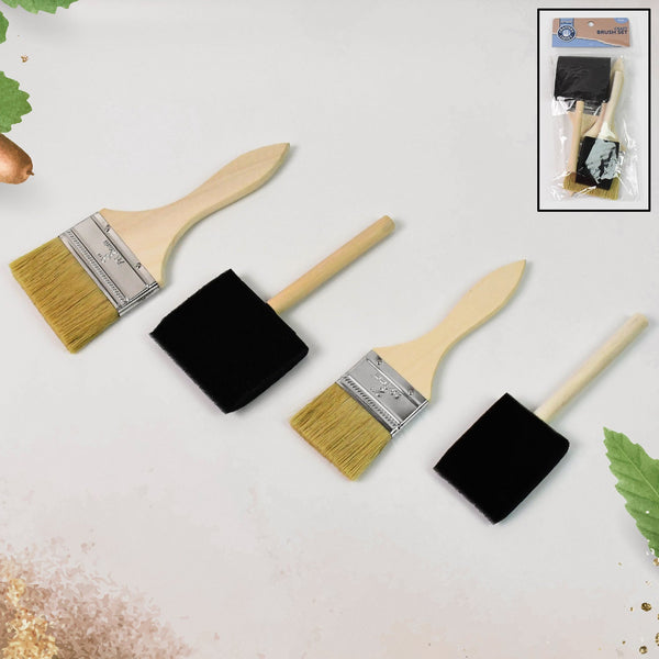 Paint Brush for Wall Painting & Foam Brush Painting Sponge Tool (4 Pcs Set)