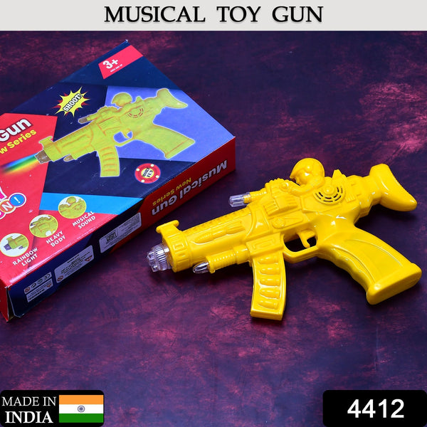 Musical gear gun with rainbow light, clear design