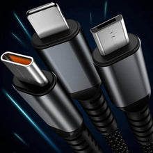 3-in-1 Super Fast Charging Cable 100w, Multifunctional Convenient Super Fast Charging Cable Nylon Braided Cord, 3-in-1 Silicone Zinc Alloy 3 Head Charging Cable