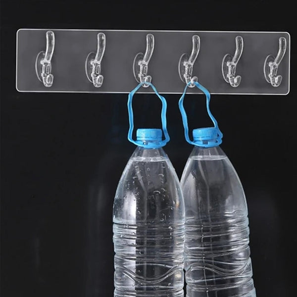 Adhesive Golden &  Transparent Heavy Duty Wall Hook