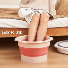 Folding tub for space-saving storage and foot spa use