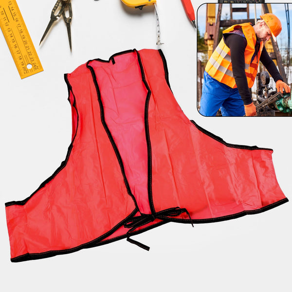 Economy Safety Vest, Soft Vinyl with Tie Closure for Identifying Staff and Volunteers Adult PVC Safety Vest High Visibility for Outdoor Operator