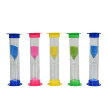 Sand Timer Plastic Hourglass, Sand Glass Toy Sand Clock for Kitchen, Office, School and Brushing Teeth for Bathroom Timer Clock Children Hourglass Sand glass Toothbrush Household Sand Clock (3 Min Approx / 5 pc)