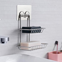 Kitchen Bathroom Soaps Storage Rack with 2 Hook for Home