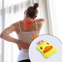 Yellow duck hot water bag with cover for hands, feet warming, and cramps