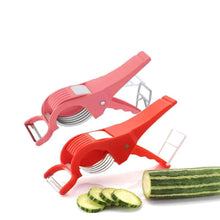 Vegetable cutter with peeler attachment