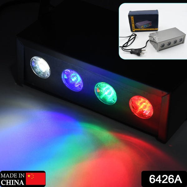 Compact laser projector with 4 LED RGBW lights, party effects