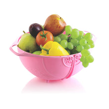 Ganesh plastic basket for fruits and vegetables, various angles and details.