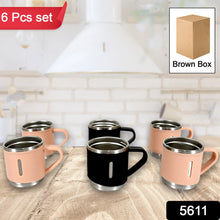 Stainless Steel Vacuum Coffee / Tea Cup, Tea Mug Hot Insulated Double Wall Stainless Steel, Coffee, and Milk Cup with Handle Easy To Carry: Coffee Cup (6 pc)