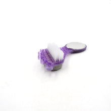 Pedicure tool with pumice stone, soft brush, and steel scrubber