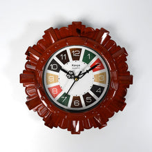 Wooden Look Round Wall Clock - Battery Operated, Easy-to-Read, Plastic Design for Home/Office